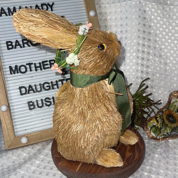 💙💙PRICE DROP 💙💙 Sisal Straw Raffia Bunny Rabbit Animal Figure Easter - Picture 3 of 4